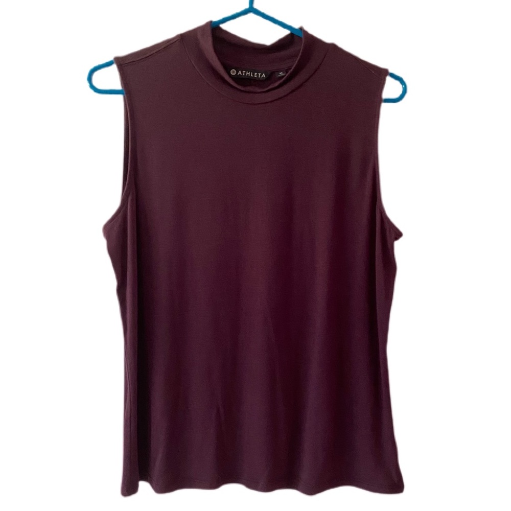 Athleta Threadlight Relaxed Mock Neck Tank Sz M